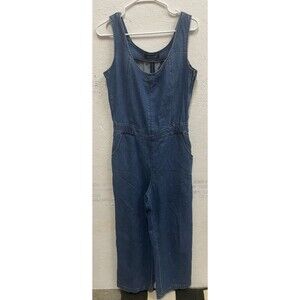 Mavi  Denim Jumpsuit  Indigo Blue S/M‎ zip side pockets crop wide leg Fall